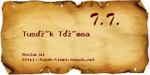 Tusák Tímea névjegykártya